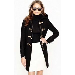 J. Crew Melton Wool Toggle Coat Black